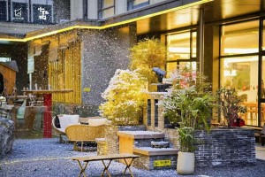 杭州多家小店用造雪機(jī)吸引客流